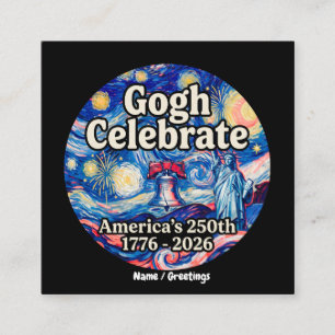 Tarjeta De Visita Cuadrada Gogh Celebra el 250 Aniversario Patriótico de Amér
