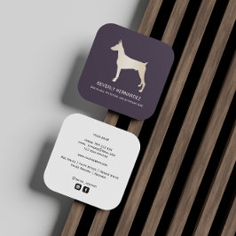 Tarjeta De Visita Cuadrada Gold Doberman Dog Walker Entrenador Puppy sentado