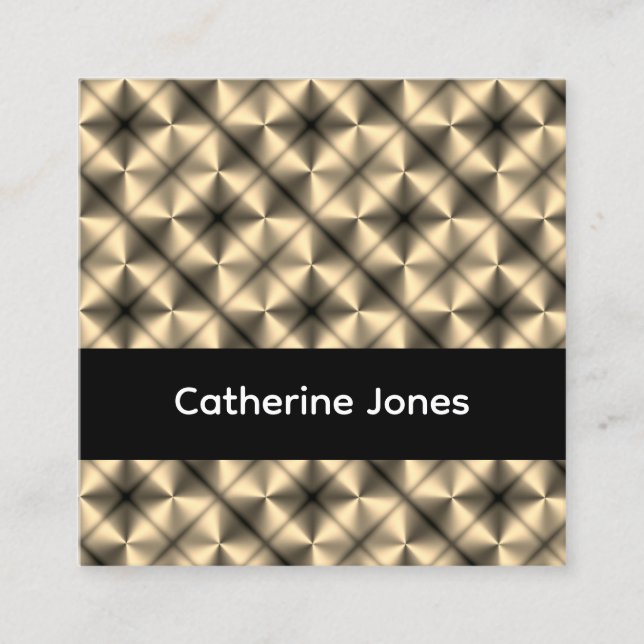 Tarjeta De Visita Cuadrada Gold geometric pattern black (Anverso)