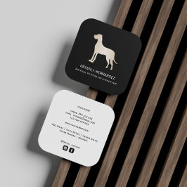 Tarjeta De Visita Cuadrada Gold Great Dane Dog Walker Entrenador Puppy sentad