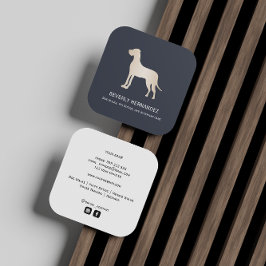 Tarjeta De Visita Cuadrada Gold Great Dane Dog Walker Entrenador Puppy sentad