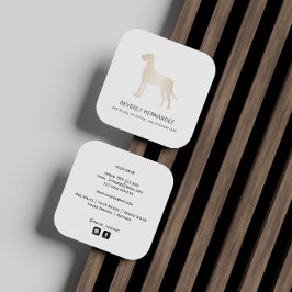 Tarjeta De Visita Cuadrada Gold Great Dane Dog Walker Entrenador Puppy sentad