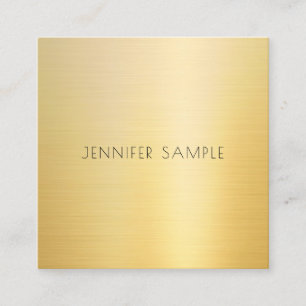 Tarjeta De Visita Cuadrada Gold Look Moderno Simple Elegante Superior Profesi