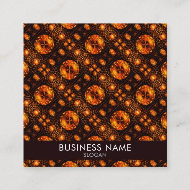 Tarjeta De Visita Cuadrada Gold Modern Boho Elegant Abstract Art Pattern #507 (Anverso)