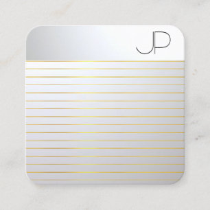 Tarjeta De Visita Cuadrada Gold Silver Aspecto Moderno Elegante Profesional