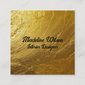 Tarjeta De Visita Cuadrada Gold Textured