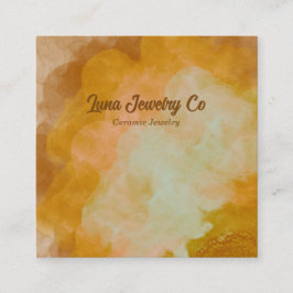 Tarjeta De Visita Cuadrada Golden Yellow Flower Burst Jewelry Craft