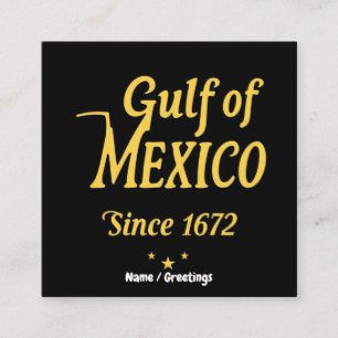 Tarjeta De Visita Cuadrada Golfo de México desde 1672, inmersión profunda en