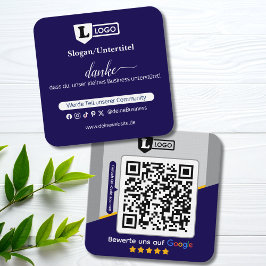 Tarjeta De Visita Cuadrada Google Bewertungskarte mit QR code Business Card 