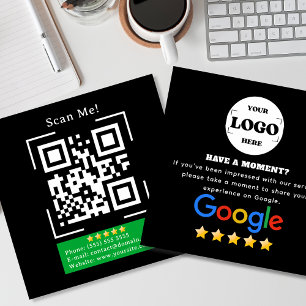 Tarjeta De Visita Cuadrada Google Review Black
