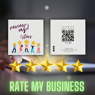 Tarjeta De Visita Cuadrada Google Review My Business Qr Code Link