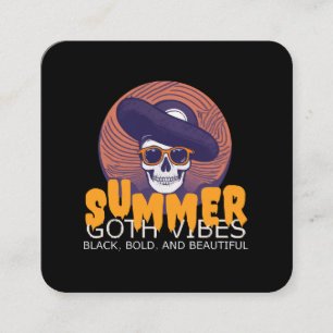 Tarjeta De Visita Cuadrada gorra de verano de cráneo
