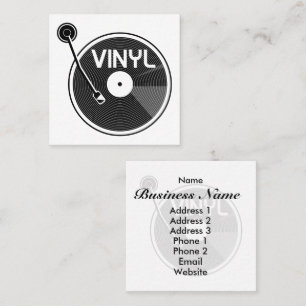 Tarjeta De Visita Cuadrada Grabador de vinilo retro girable