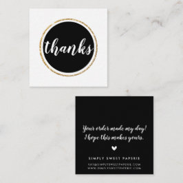 Tarjeta De Visita Cuadrada GRACIAS a la escritura moderna con letra manchada