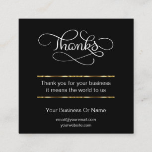 Tarjeta De Visita Cuadrada GRACIAS A SU CLÁSICO Cliente Gracias A Las Tarjet