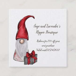 Tarjeta De Visita Cuadrada Gracias al cliente de Holiday Gnomes