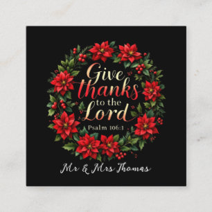 Tarjeta De Visita Cuadrada Gracias al Señor Abrazar Gratitud y Fe