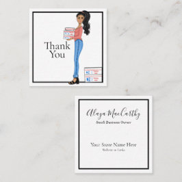 Tarjeta De Visita Cuadrada Gracias Girly Business Woman Square Business Car