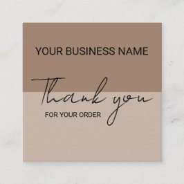 Tarjeta De Visita Cuadrada Gracias Mocha 