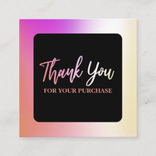 Tarjeta De Visita Cuadrada Gracias Por Comprar Petróleo Lastimo Y Negro