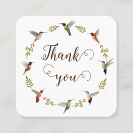 Tarjeta De Visita Cuadrada Gracias por tu pedido Hummingbird Wreath