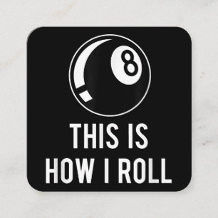Tarjeta De Visita Cuadrada Gracioso Diseño De Billares Para Jugadores De Pisc