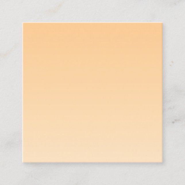 Tarjeta De Visita Cuadrada Gradiente amarillo claro y Naranja (Anverso)