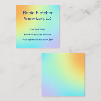 Tarjeta De Visita Cuadrada Gradiente de arcoiris Pastel único