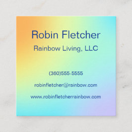 Tarjeta De Visita Cuadrada Gradiente de arcoiris Pastel único