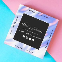 Tarjeta De Visita Cuadrada Gradiente de holograma irlandés en medios sociales