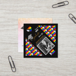 Tarjeta De Visita Cuadrada Graduación de la bandera de progreso del arco iris