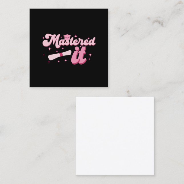 Tarjeta De Visita Cuadrada Graduación MBA de licenciado en licenciatura en te (Anverso / Reverso)