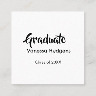 Tarjeta De Visita Cuadrada Graduate congratulations name date year class univ