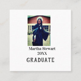 Tarjeta De Visita Cuadrada Graduation photo name year class university simple