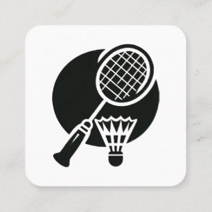 Tarjeta De Visita Cuadrada Gráfico de bádminton