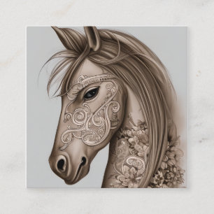 Tarjeta De Visita Cuadrada Gráfico de caballos