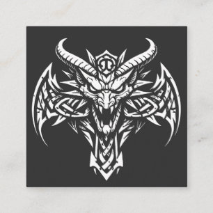 Tarjeta De Visita Cuadrada    Gráfico de Cabeza de Demonio Tribal por BurnsIn