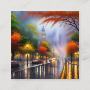 Tarjeta De Visita Cuadrada Gráfico del Día del Lluvia