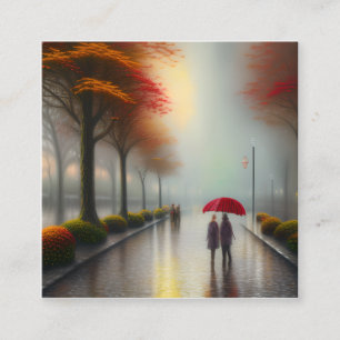 Tarjeta De Visita Cuadrada Gráfico del Día del Lluvia