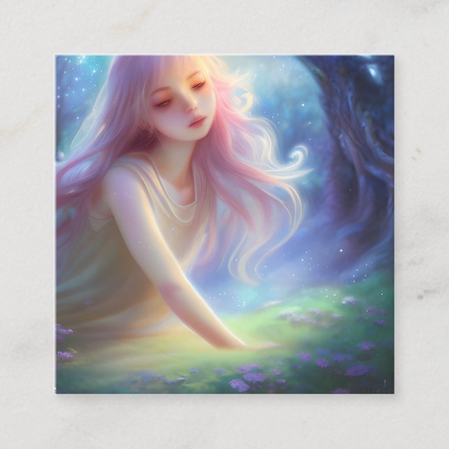 Tarjeta De Visita Cuadrada Gráfico mágico de Fairyland (Anverso)
