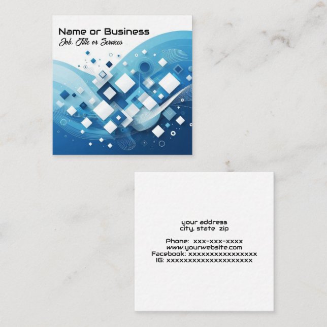 Tarjeta De Visita Cuadrada Gráficos empresariales modernos (Anverso / Reverso)