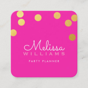 Tarjeta De Visita Cuadrada GRAN CONFETTI SPOT lindo lujo faux Relieve metaliz