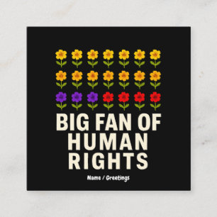 Tarjeta De Visita Cuadrada Gran fanático de los derechos humanos defiende la 