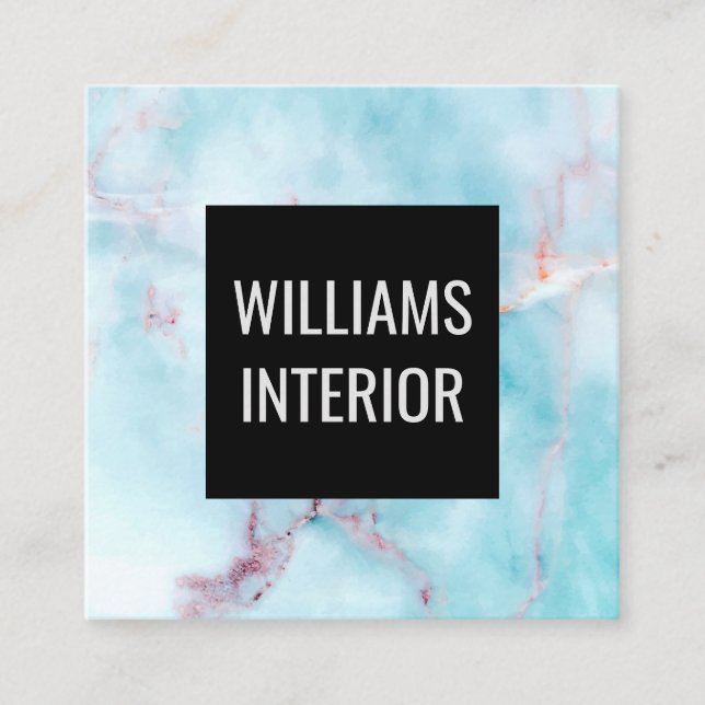 Tarjeta De Visita Cuadrada Granito oceánico (Anverso)