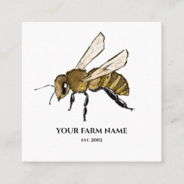 Tarjeta De Visita Cuadrada Granja de abejas de abeja de apicultores