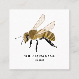 Tarjeta De Visita Cuadrada Granja de abejas de abeja de apicultores