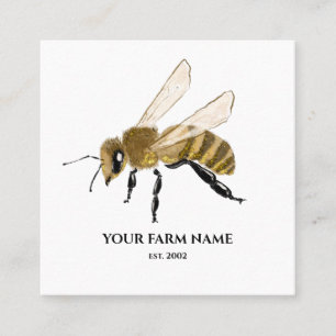 Tarjeta De Visita Cuadrada Granja de abejas de abeja de apicultores