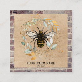 Tarjeta De Visita Cuadrada Granja de abejas de abeja de apicultores Honeycomb