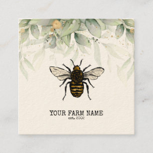 Tarjeta De Visita Cuadrada Granja de abejas de abeja de apicultores Honeycomb