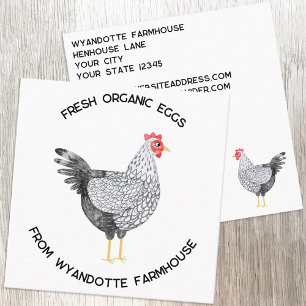 Tarjeta De Visita Cuadrada Granja de Huevos de Gallina Wyandotte